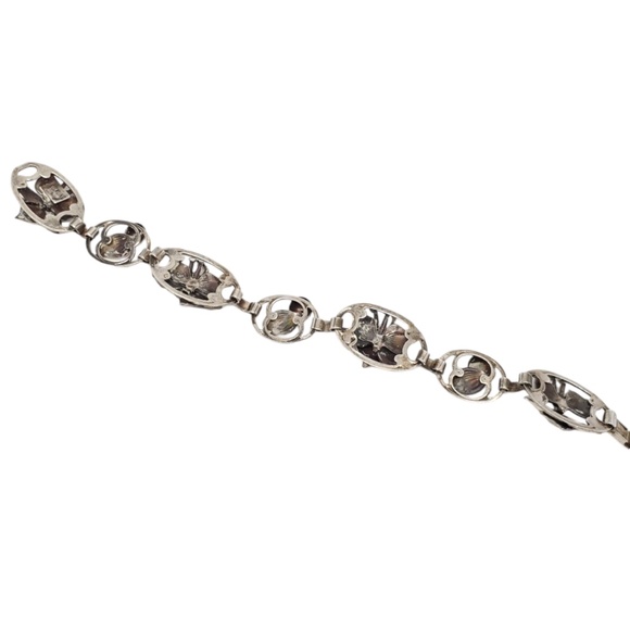 LANG Sterling Silver Floral Oval Link Bracelet #17614 - Picture 3 of 8